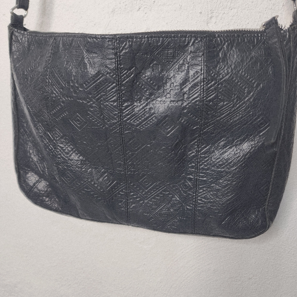 Day & Mood Black Embossed Leather Crossbody - Picture 2 of 15